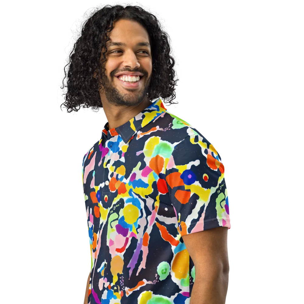 Kaleido Burst on Men's Slim Fit Polo Shirt — Left Front