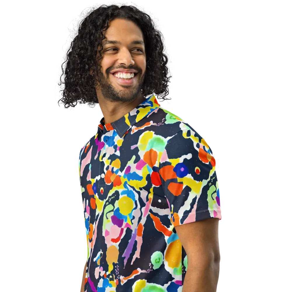 Kaleido Burst on Men's Slim Fit Polo Shirt — Left Front