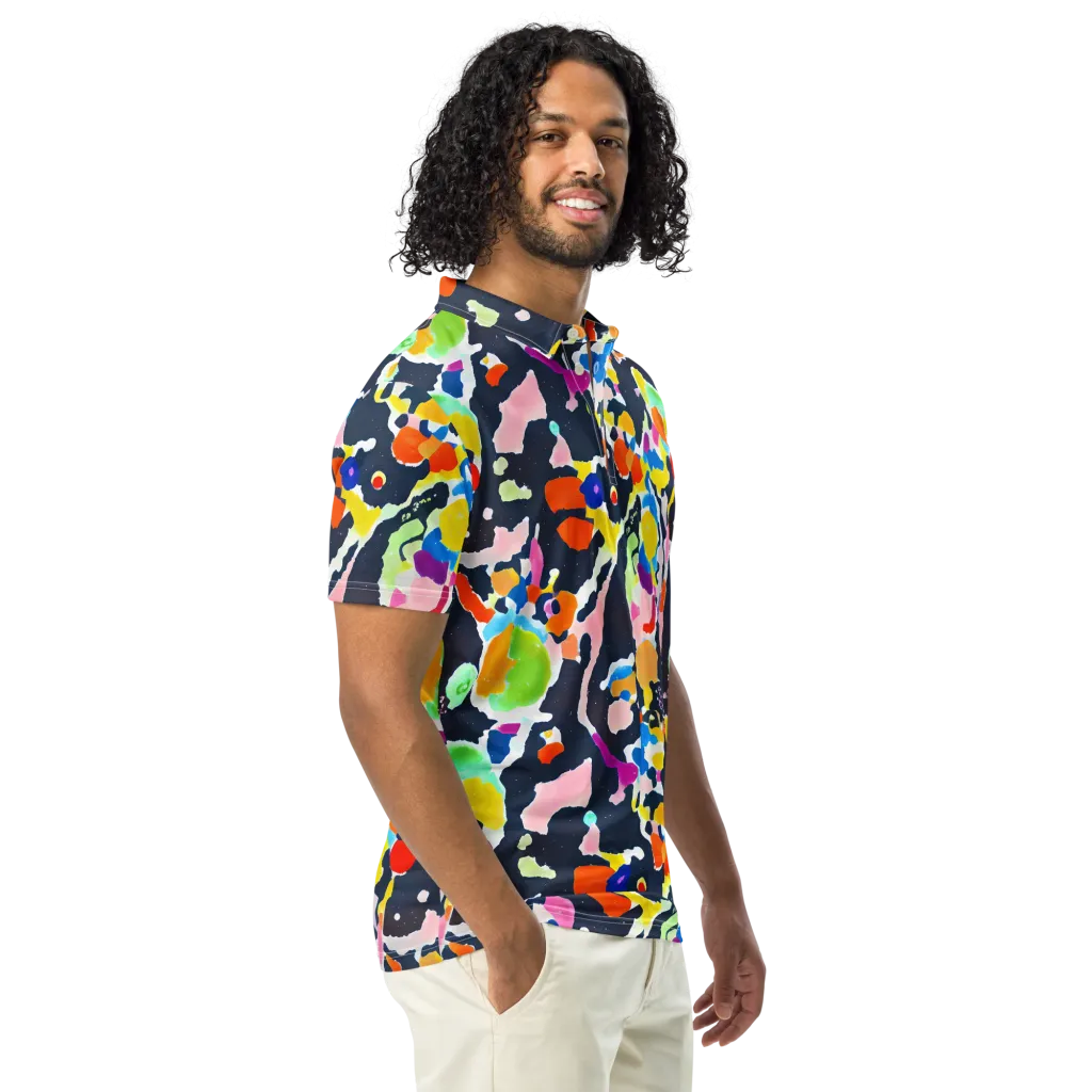 Kaleido Burst on Men's Slim Fit Polo Shirt — Right Front