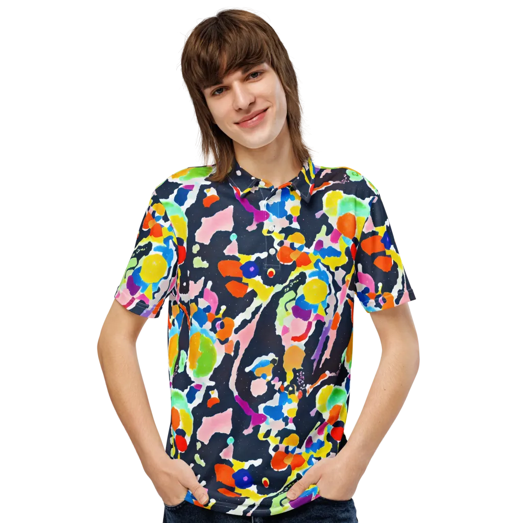 Kaleido Burst on Men's Slim Fit Polo Shirt — Front