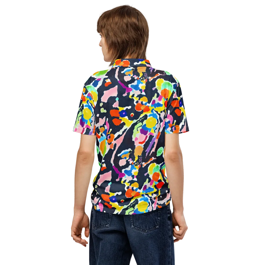 Kaleido Burst on Men's Slim Fit Polo Shirt — Back