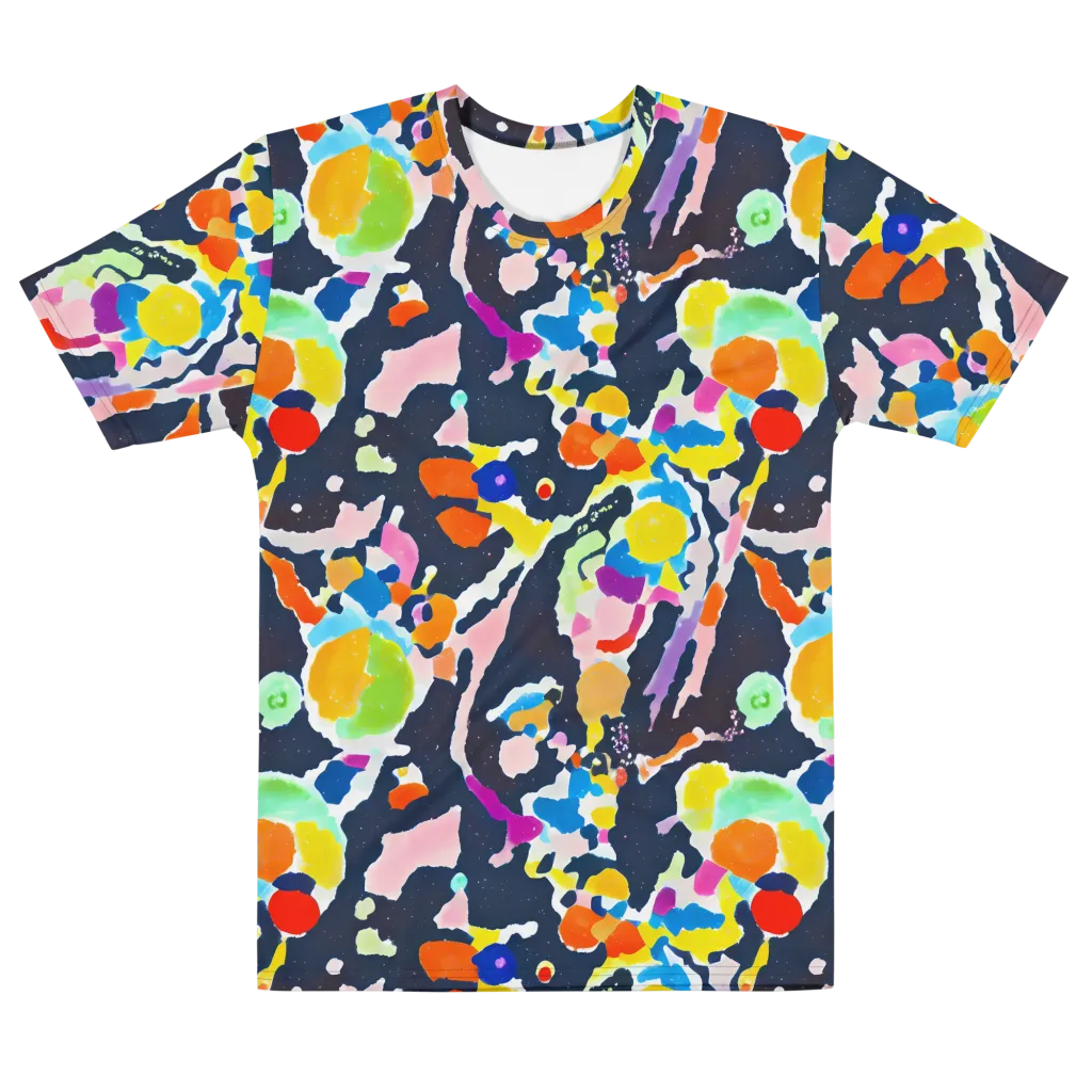 Kaleido Burst on Men's Cotton Crew Neck T-Shirt — Front