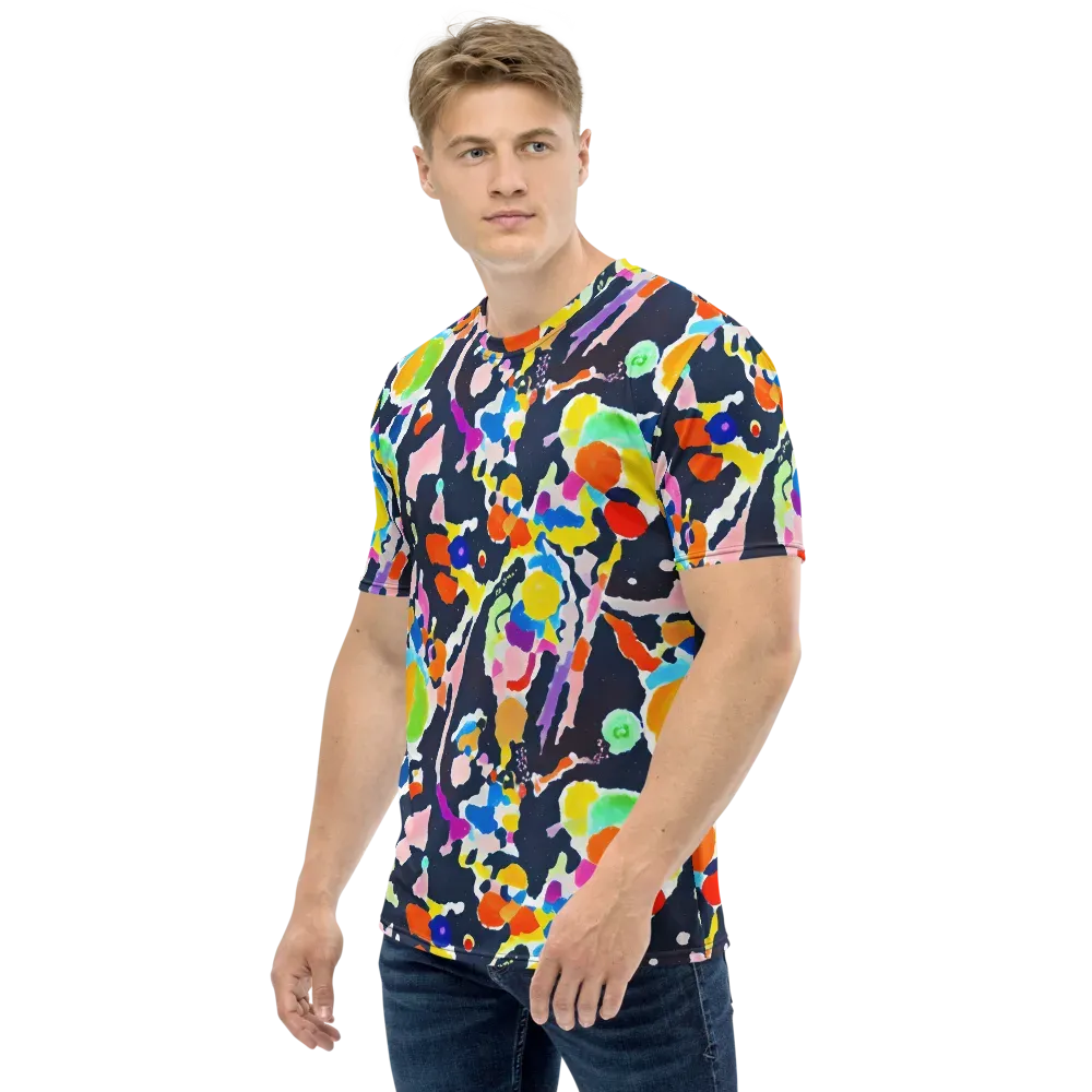 Kaleido Burst on Men's Crew Neck T-Shirt — Left