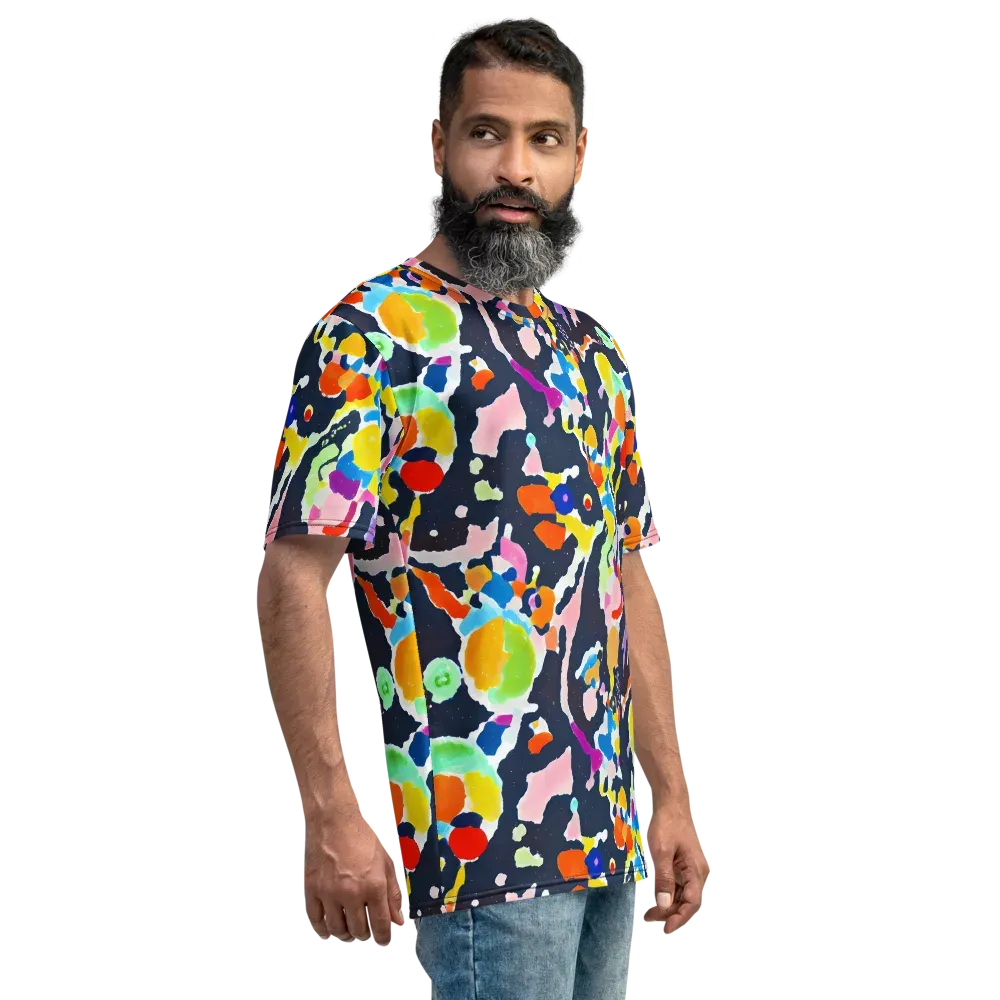 Kaleido Burst on Men's Crew Neck T-Shirt — Right