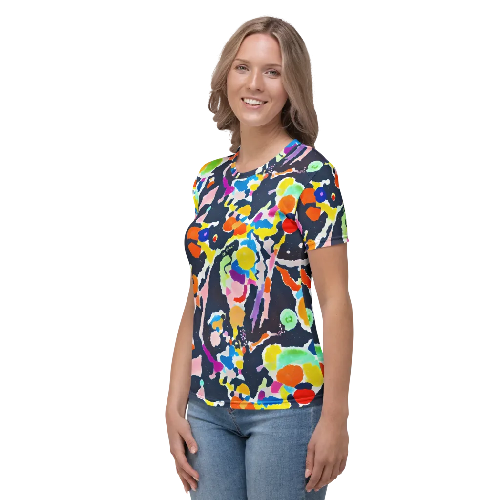 Kaleido Burst on Women's Crew Neck T-Shirt — Left
