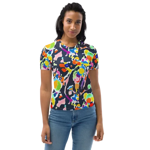 Kaleido Burst on a Women's Crew Neck T-Shirt