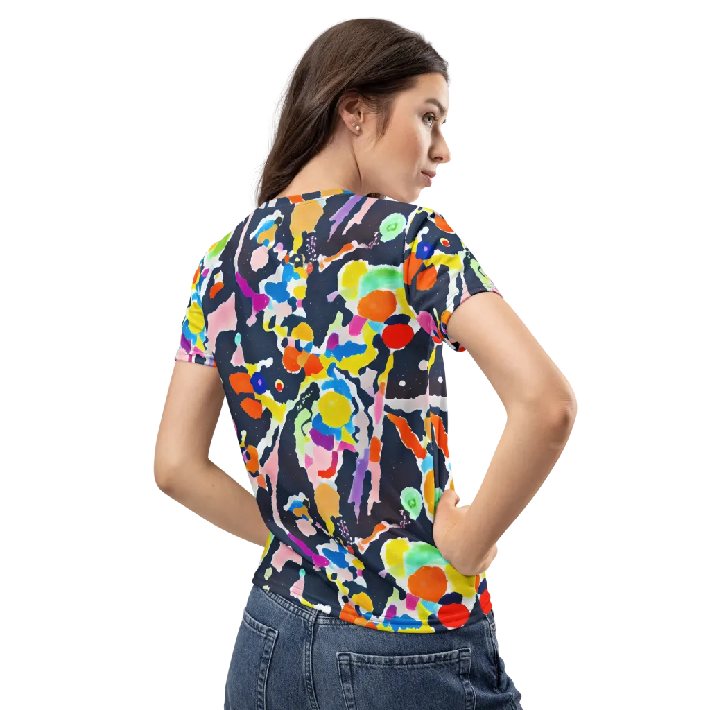 Kaleido Burst on Women's Crew Neck T-Shirt — Back