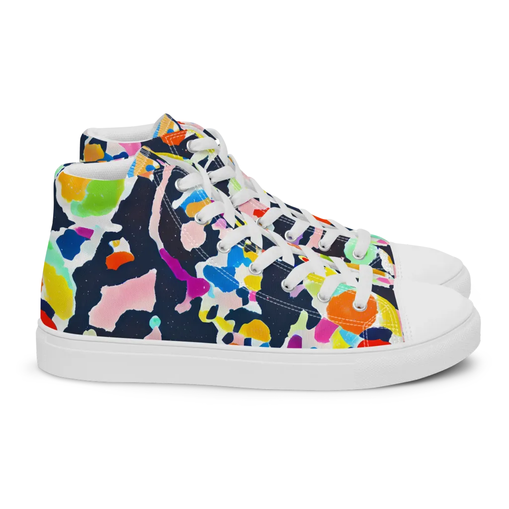 Kaleido Burst on Women's High Top Canvas Shoes — Right