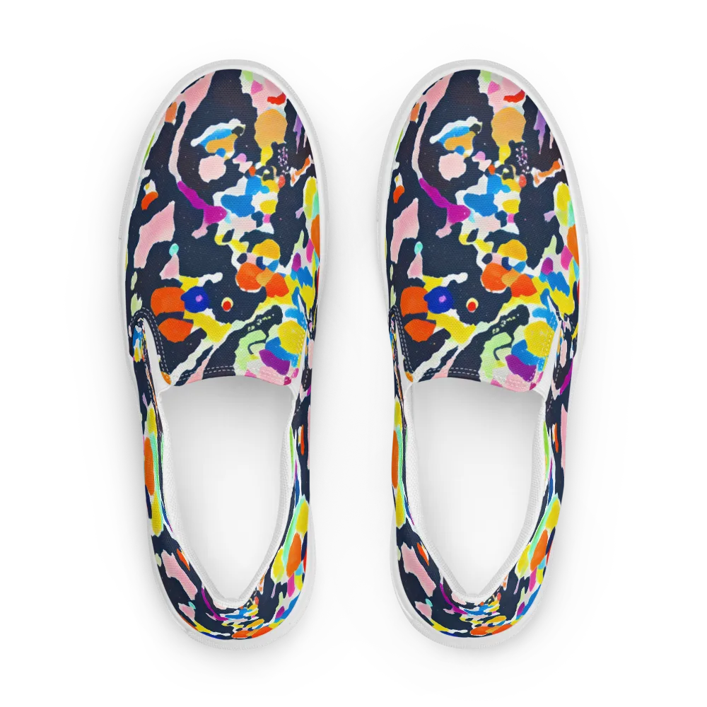 Kaleido Burst on Men's Slip-On Canvas Shoes — Front