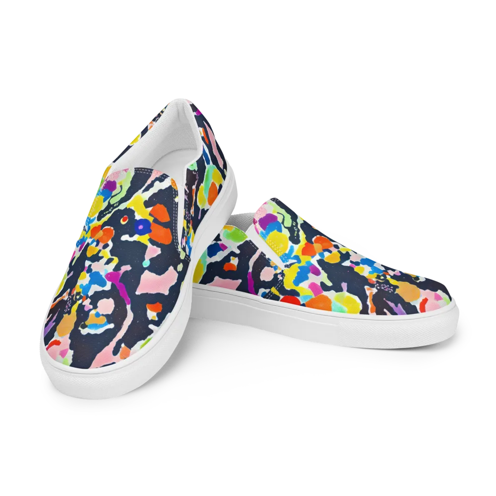 Kaleido Burst on Men's Slip-On Canvas Shoes — Left Front