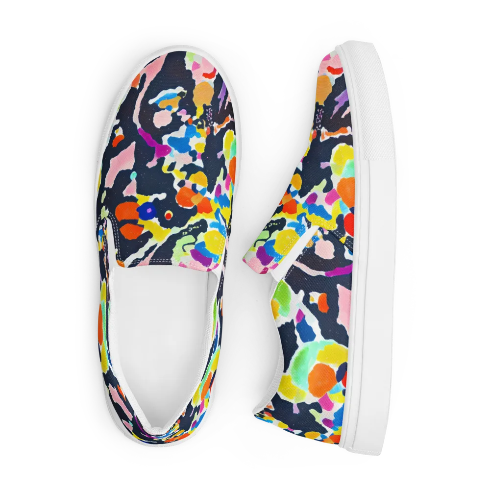 Kaleido Burst on Men's Slip-On Canvas Shoes — Front