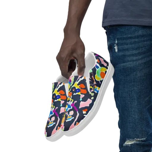 Kaleido Burst on a Men's Slip-On Canvas Shoes