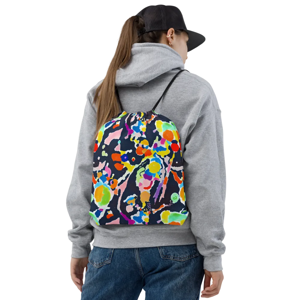 Kaleido Burst on Drawstring Bag — Front
