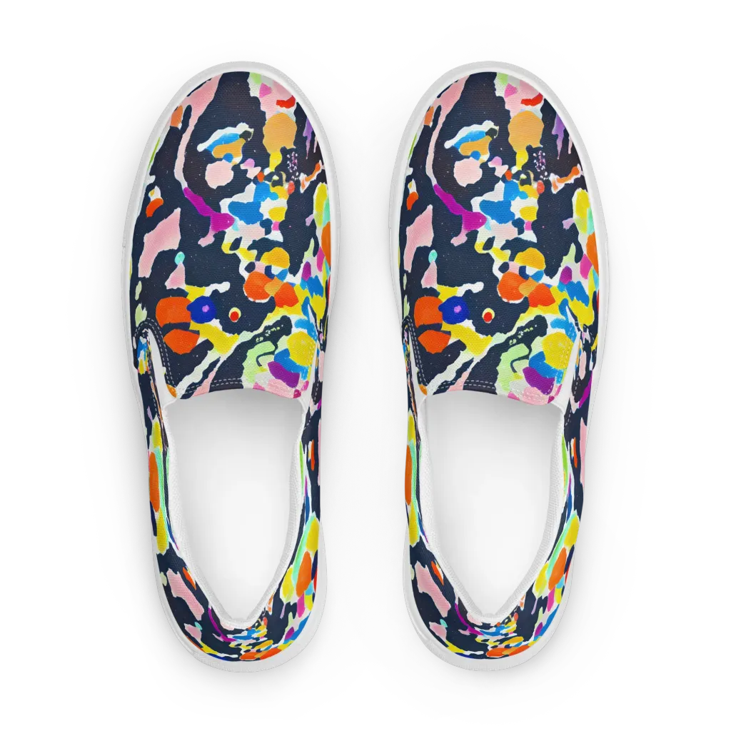 Kaleido Burst on Women's Slip-On Canvas Shoes — Front