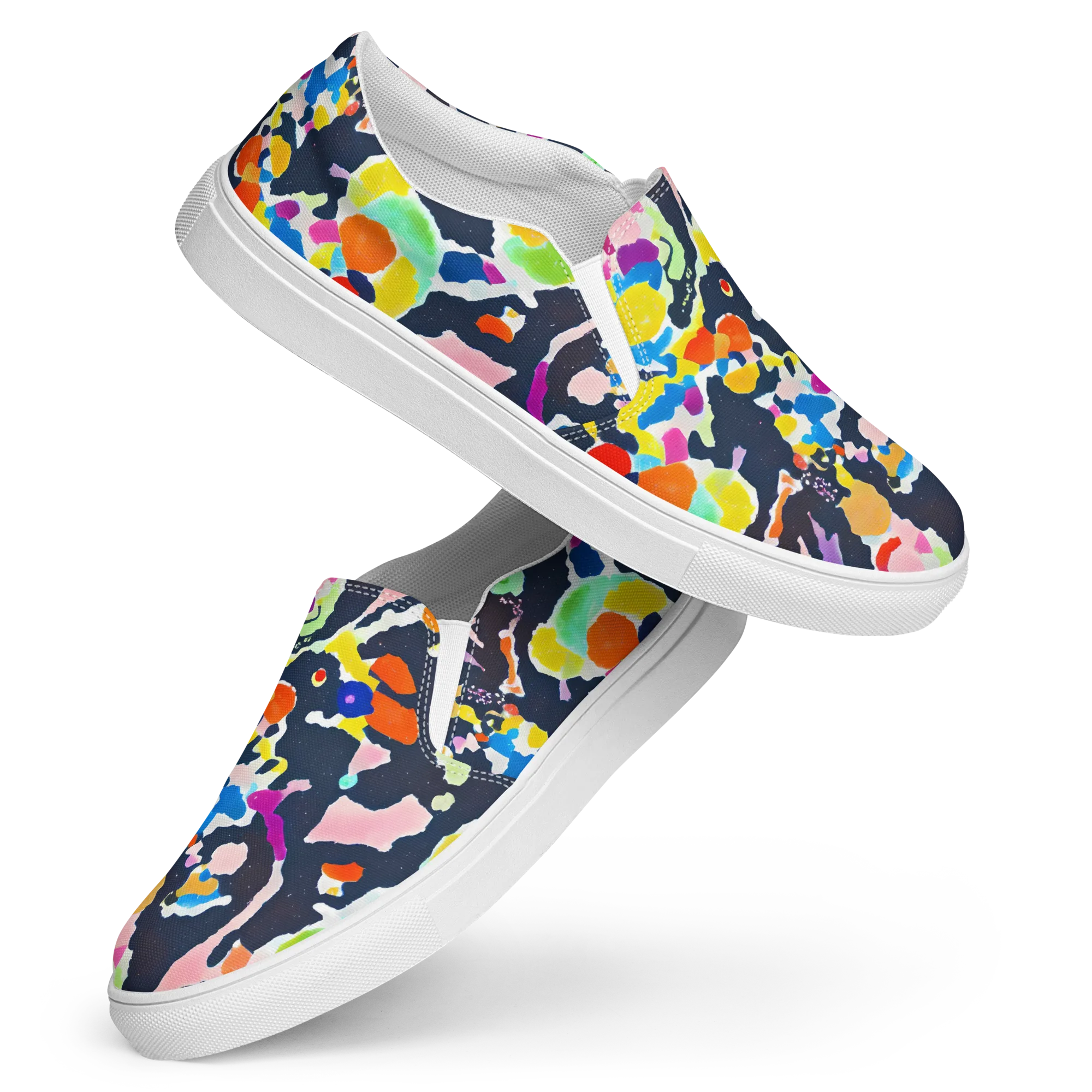 Kaleido Burst on Women's Slip-On Canvas Shoes — Front