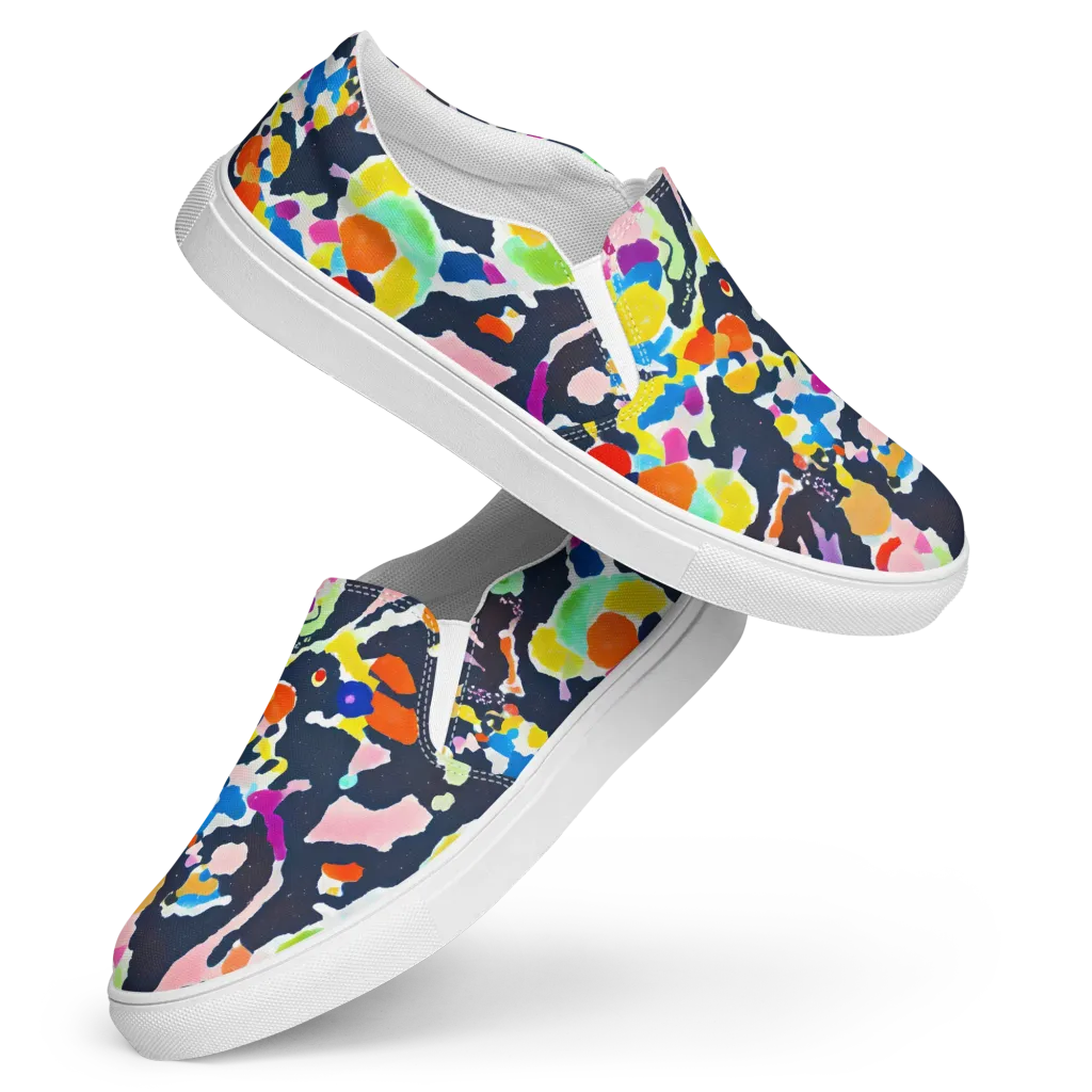 Kaleido Burst on Women's Slip-On Canvas Shoes — Front