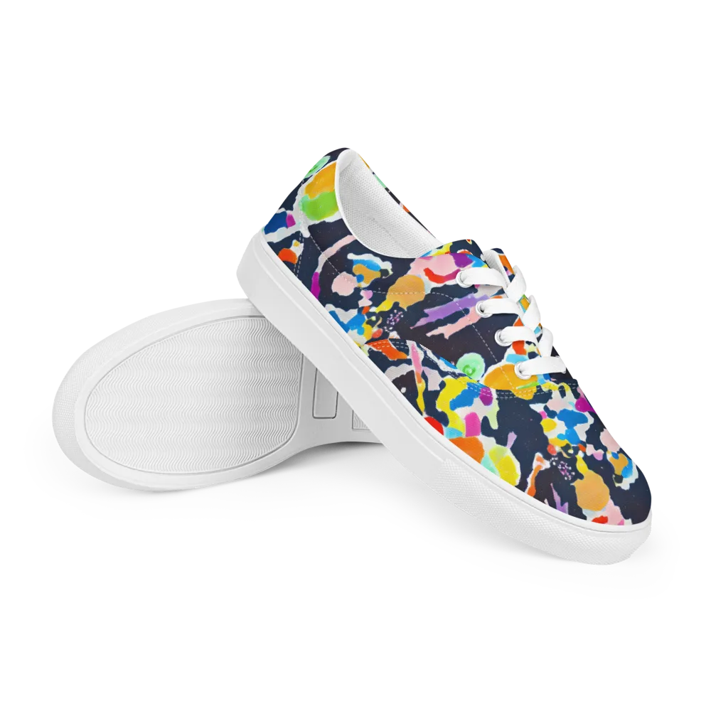 Kaleido Burst on Men's Lace-Up Canvas Shoes — Right Front