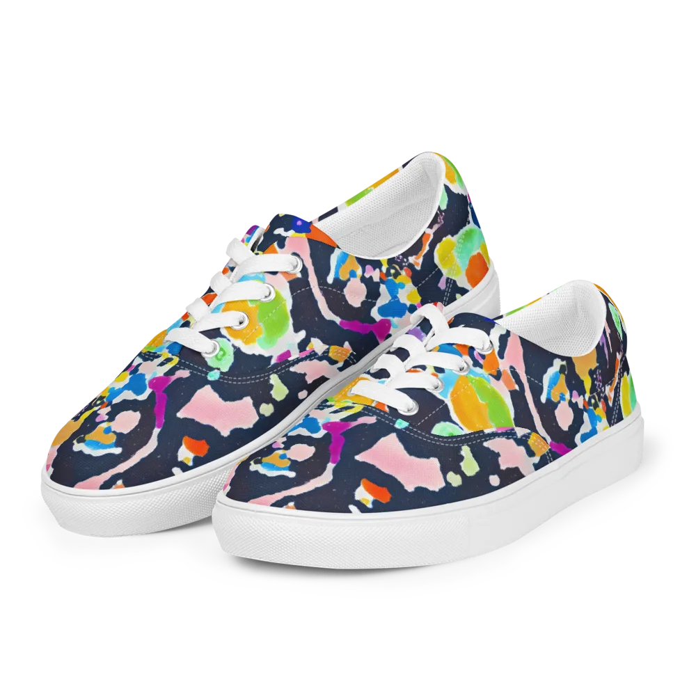 Kaleido Burst on Men's Lace-Up Canvas Shoes — Left Front
