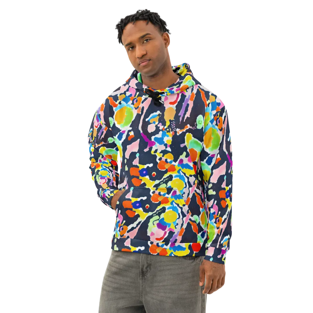 Kaleido Burst on Cotton Hoodie — Left Front