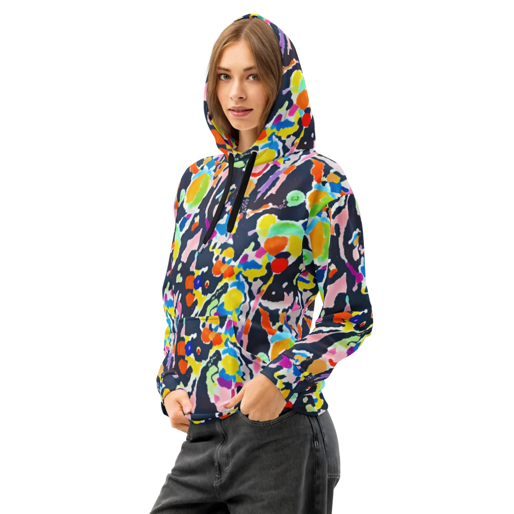 Kaleido Burst on Cotton Hoodie — Left Front