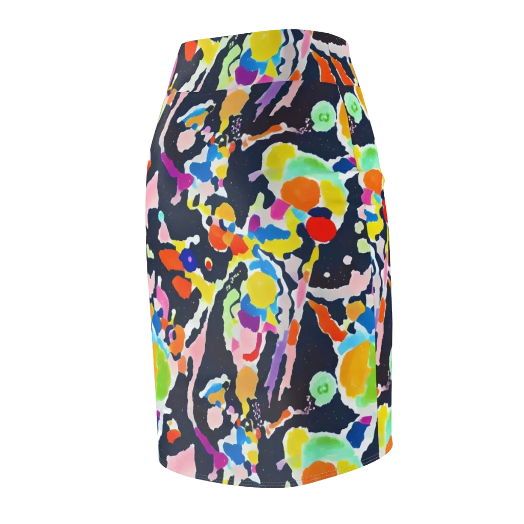 Kaleido Burst on Pencil Skirt — Back Side