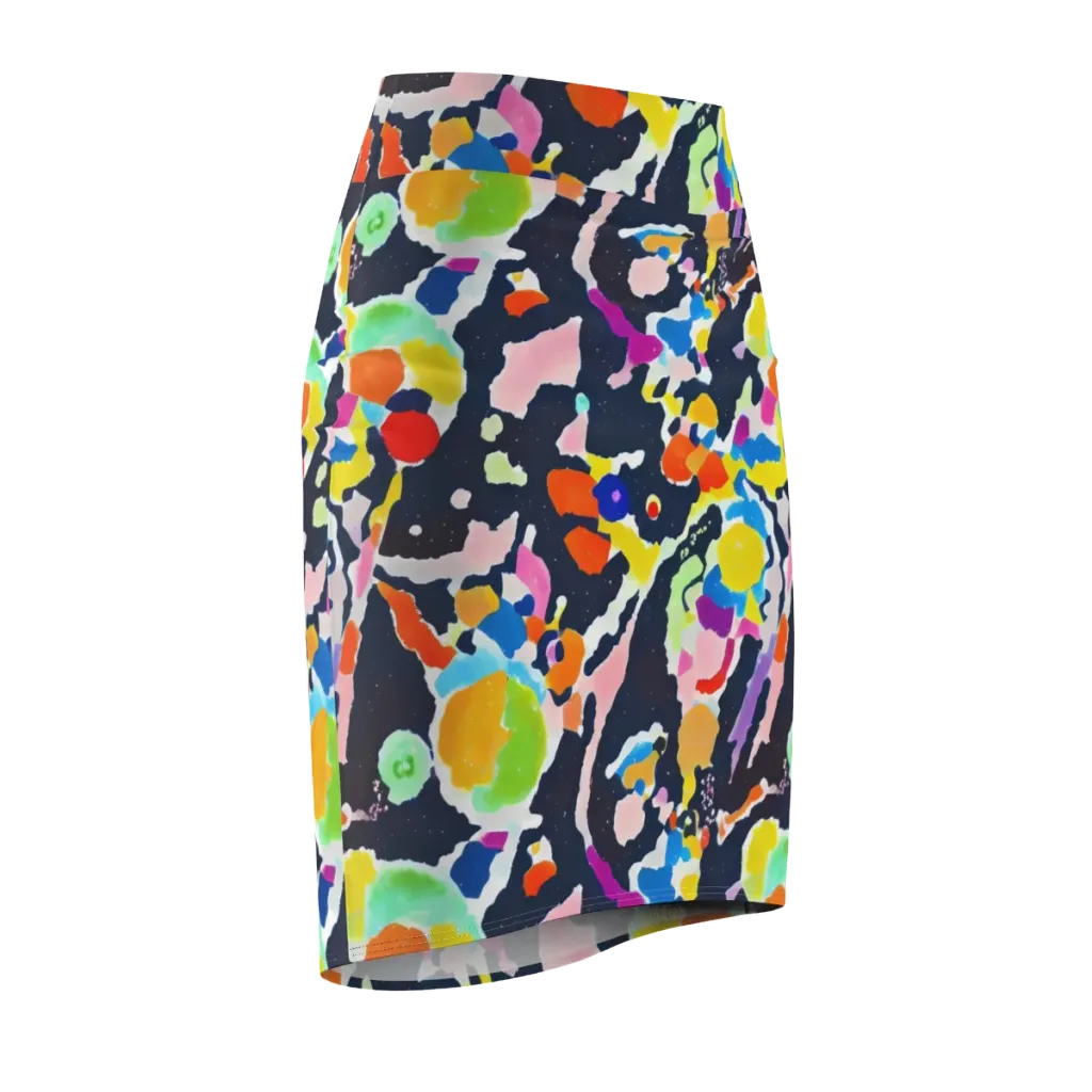Kaleido Burst on Pencil Skirt — Front Side