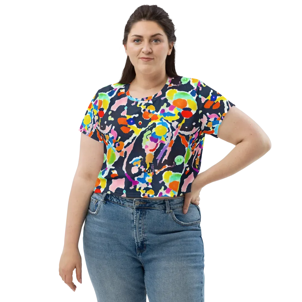 Kaleido Burst on Crop Tee — Front