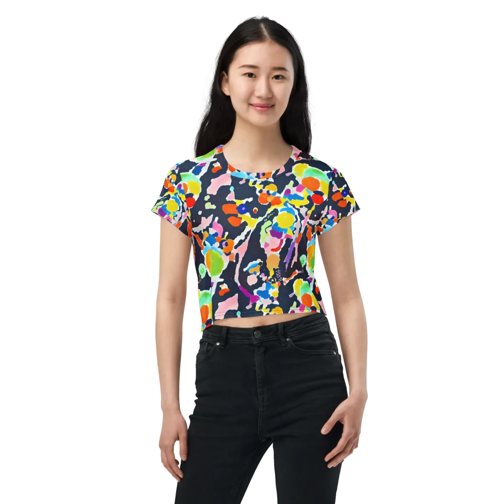 Kaleido Burst on Crop Tee — Front