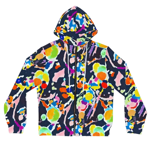Kaleido Burst on a Women's Full-Zip Hoodie