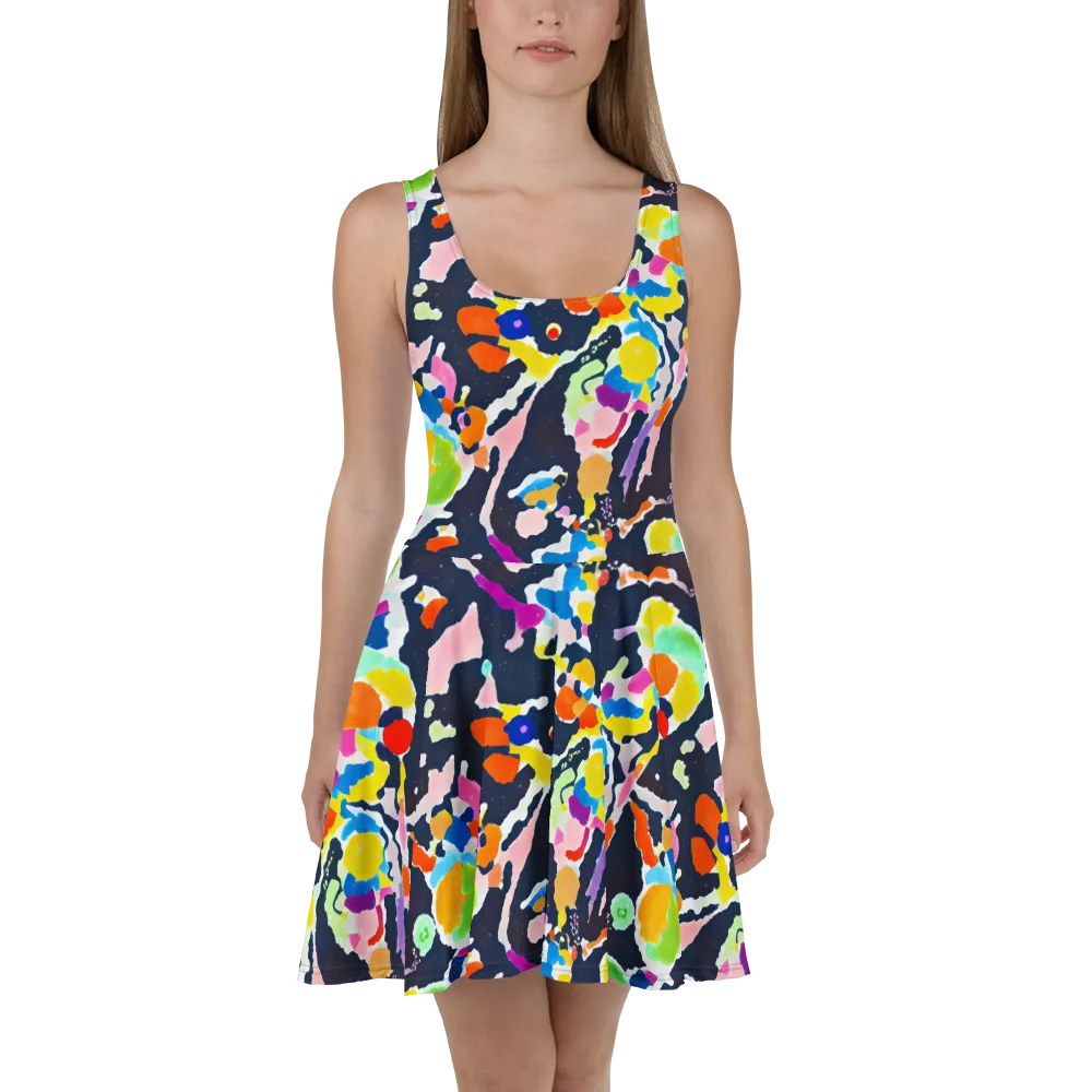 Kaleido Burst on Skater Dress — Front