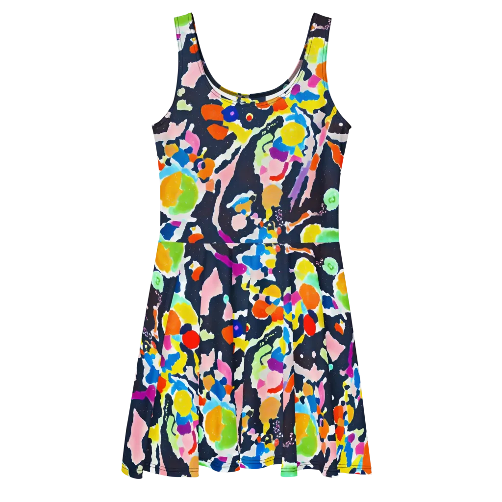 Kaleido Burst on Skater Dress — Front