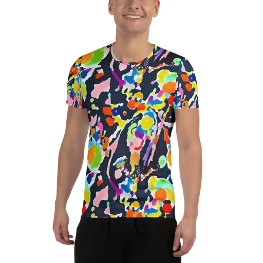 Kaleido Burst on a Men's Athletic T-Shirt