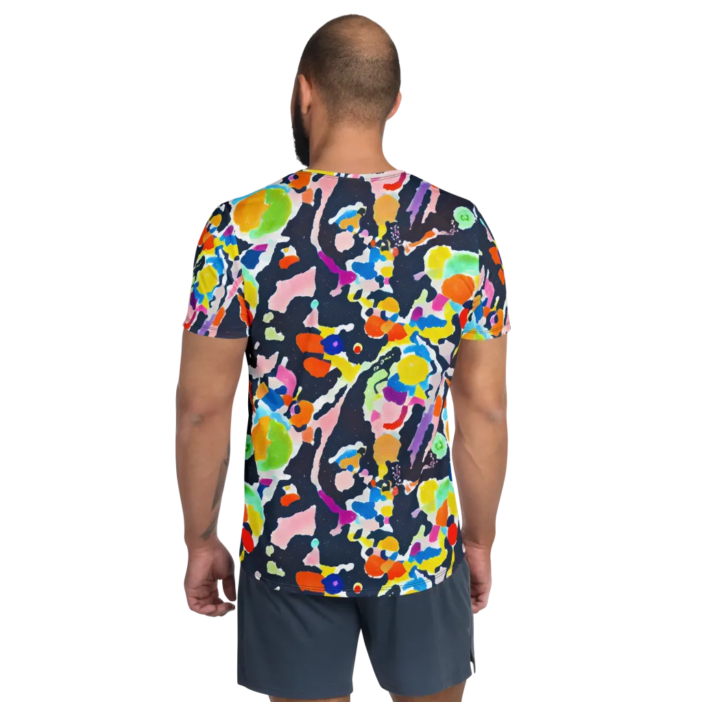 Kaleido Burst on Men's Athletic T-Shirt — Back