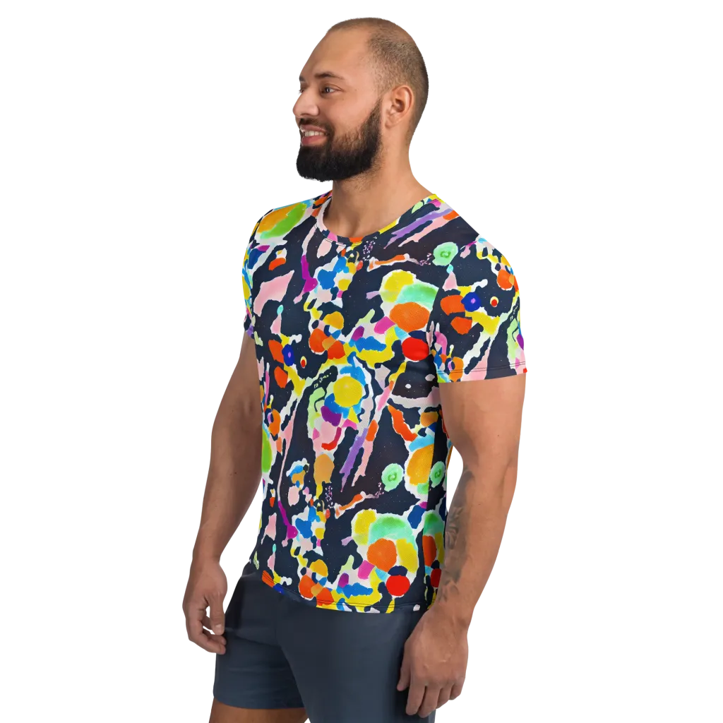 Kaleido Burst on Men's Athletic T-Shirt — Left