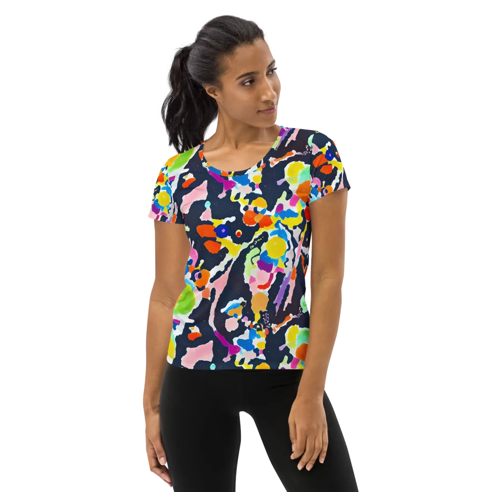 Kaleido Burst on Women's Athletic T-Shirt — Front