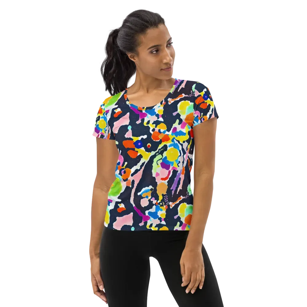 Kaleido Burst on Women's Athletic T-Shirt — Front