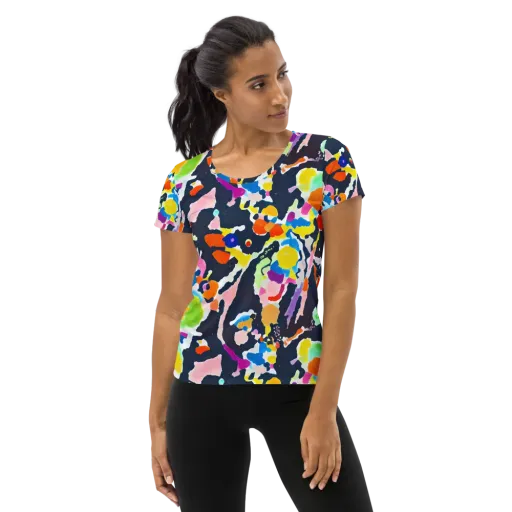 Kaleido Burst on a Women's Athletic T-Shirt