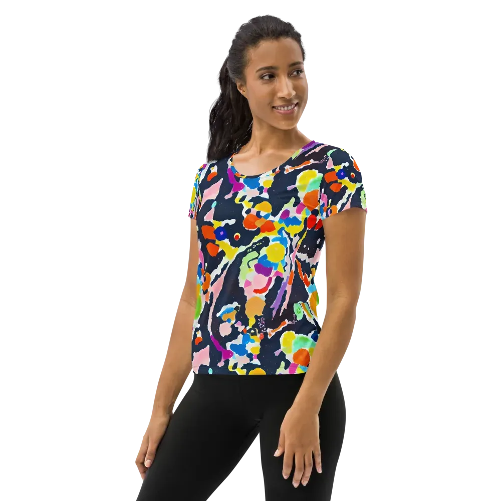 Kaleido Burst on Women's Athletic T-Shirt — Left