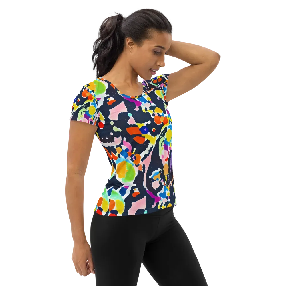Kaleido Burst on Women's Athletic T-Shirt — Right