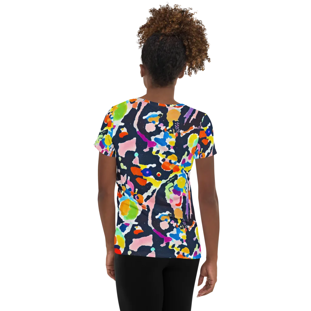 Kaleido Burst on Women's Athletic T-Shirt — Back