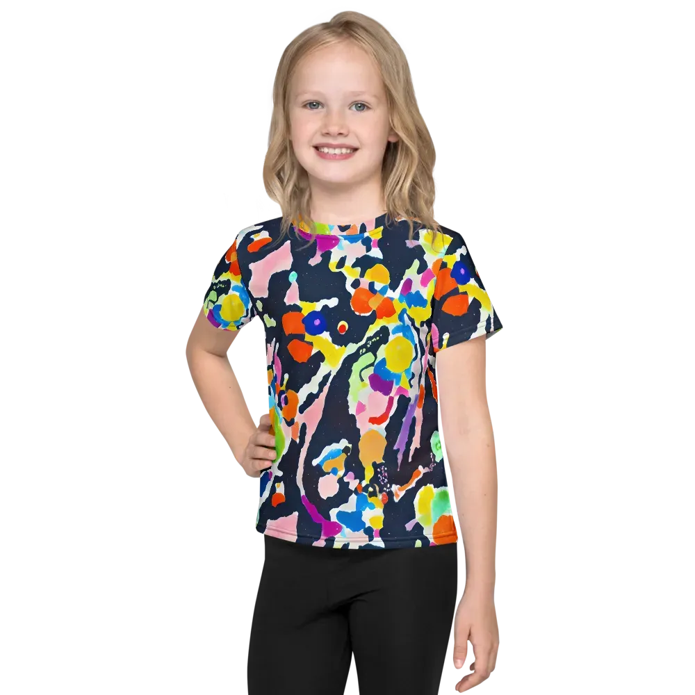 Kaleido Burst on Kids Crew Neck T-Shirt — Front