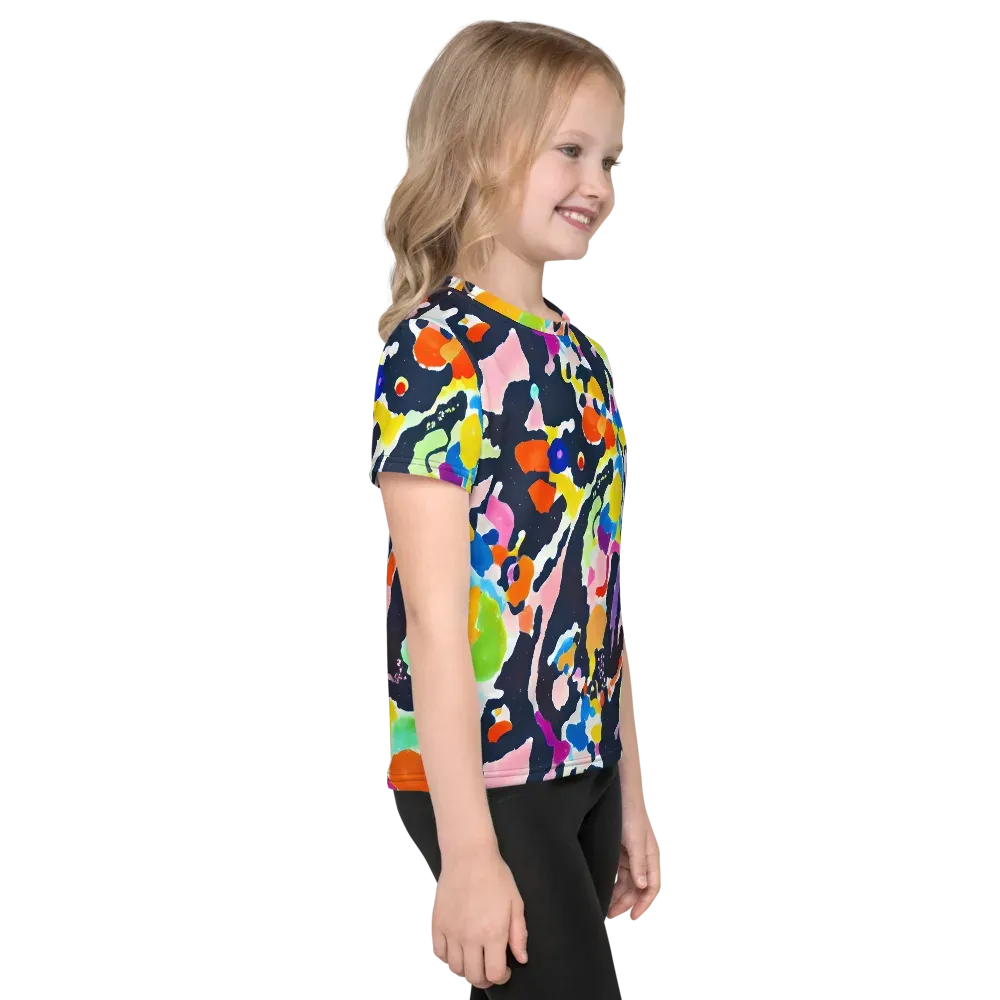 Kaleido Burst on Kids Crew Neck T-Shirt — Right