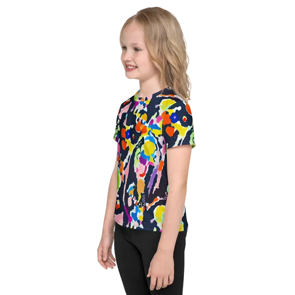 Kaleido Burst on Kids Crew Neck T-Shirt — Left
