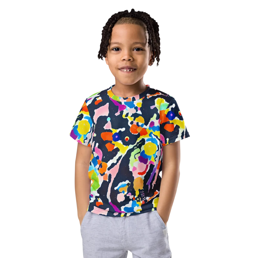 Kaleido Burst on Kids Crew Neck T-Shirt — Front