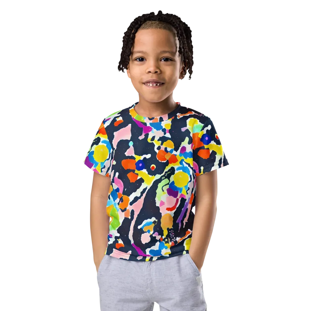 Kaleido Burst on Kids Crew Neck T-Shirt — Front