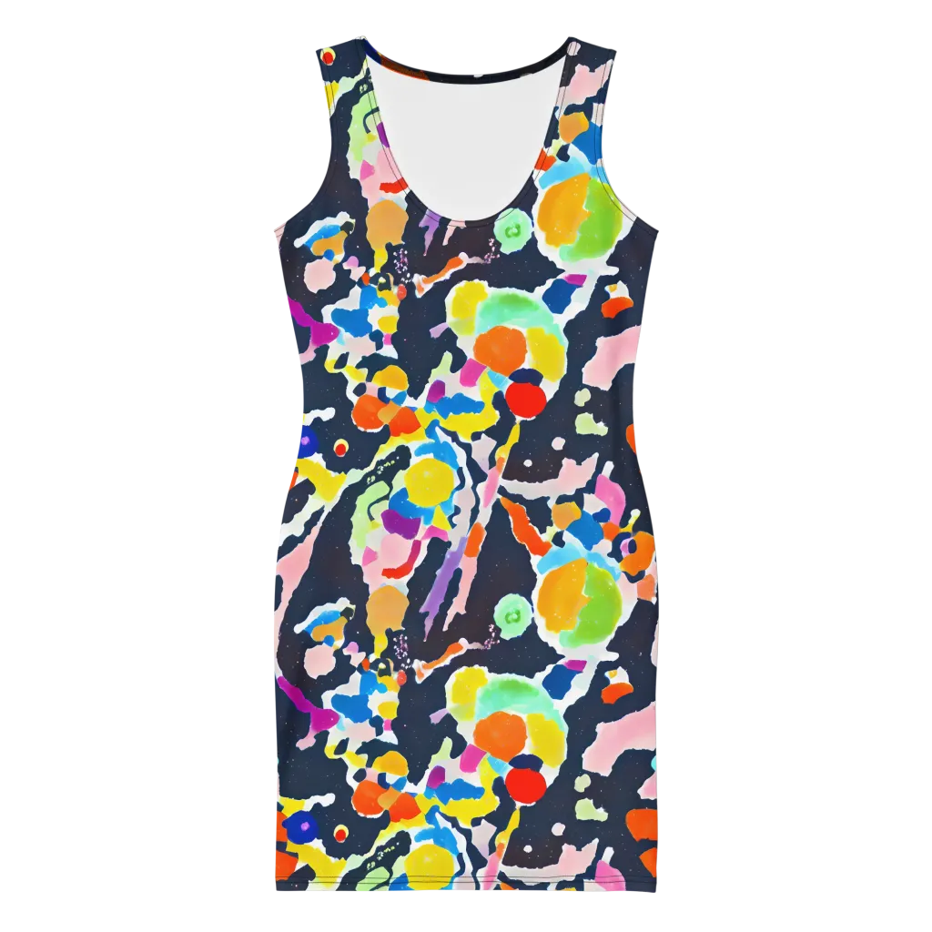 Kaleido Burst on Bodycon Dress — Front