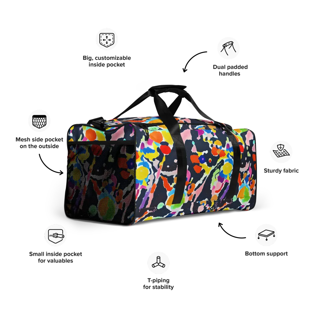 Kaleido Burst on Duffle Bag — Right Front