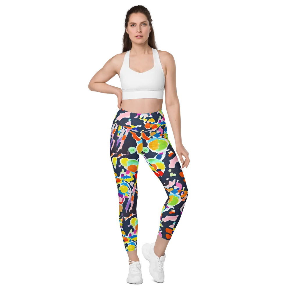Kaleido Burst on Leggings with Pockets — Front