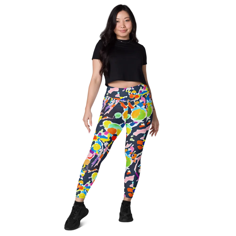 Kaleido Burst on Leggings with Pockets — Front