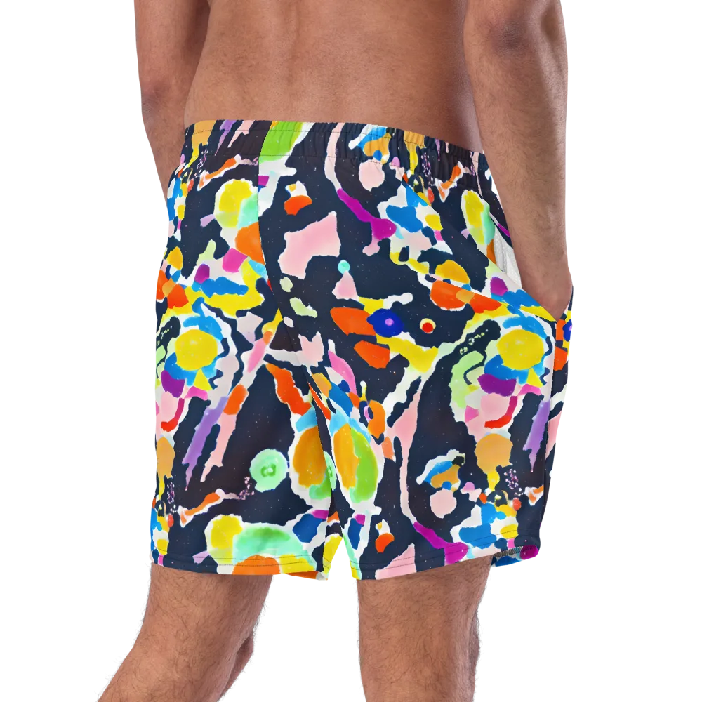 Kaleido Burst on Swim Trunks — Right Back
